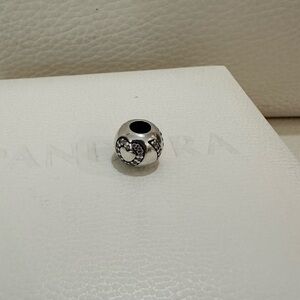 Pandora Love Pink Crystals Sliver Bead Charm